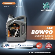 MOTION Manual Transmission GEAR OIL FLUID 80W90 4L API GL5-LSD Minyak Hitam Gearbox Manual Transmiss
