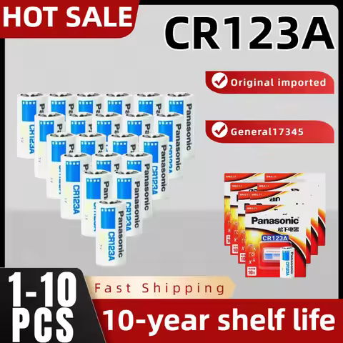 1-10Pcs Original Panasonic CR123A 3V Lithium Battery CR17345 DL123A EL123A 123A For Arlo Camera
