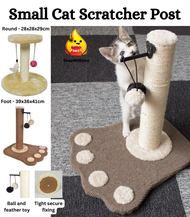 【ShopWithJoy】Small Cat Tree Scratcher Post Play Bed With Ball Exerciser Cakar Kucing Mainan Kucing Cat Scratch