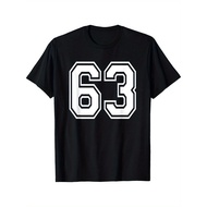 Number 63 Numbered Uniform Sports Jersey Team 63rd Birthday T-Shirt, Regular Size