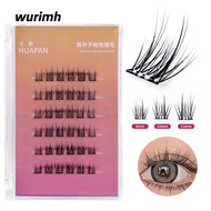 WURIMH924YYI Self Adhesive Eyelashes, Self Adhesive Press-on Individual Clusters Glue-free Lashes, H