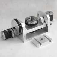 CNC Rotary Axis Axle Spindle with 100mm Jaw Mandrels  CNC engraving machine accessories CNC 4th axis
