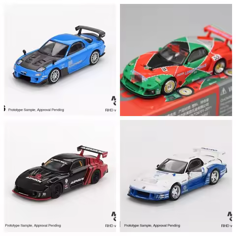 Mini gt Rx-7 Lb-Super Sihouette Re Amemiya 20B NA 3ROTOR-7 Advan 787b Diecast Model Car Collection L