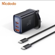 （1Year warranty) Mcdodo 30w 3-Port Digital Display Fast Charger kit