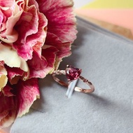 S925純銀石榴石白鋯石戒指