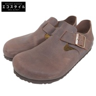 Birkenstock LONDON 男士ブラウン油皮舒適鞋，尺寸 41，貨號 166531（二手）