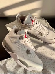 🍀現貨 Nike AJ4白奧利奧，全頭層皮復古籃球鞋運動鞋板鞋
