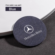 Car Water Coaster Cup Bottle Holder Pad Suede Anti-slip Mat Interior Accessories for Mercedes Benz A B C E S Class AMG E200 W210 W203 W124 W204 W211 W123 W205 W212 W203 C200 E350 A180 CLA A45 E240 E250 GLC GLA