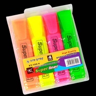 4/6 Colors Colorful Highlighters Art Markers Oblique Drawing Fluorescent Pen Markers Flat Shape Scho