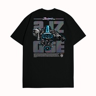 MESIN TOYOTA KRMK Unisex Distro T-Shirt with Car and Engine Image SUPRA MK4 2JZ-GTE MACHINE Hologram