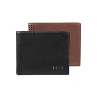 [ELLE HOMME] 3 Sides Side Flip 2 Pane ELLE Wallet (Bent Ventilation Holes)/Cowhide Short Clip/Men's 