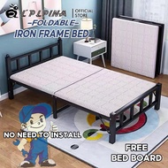 Free Bed Board Foldable Bed Frame Single Bed Home Office Lunch Bed Portable Iron Bed Frame 1.2M