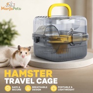 Hamster Travel Cage Portable Large Habitat Sangkar Hamster Transparent Breathable With Water Bottle