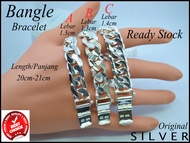 Bangle Silver for men 925s (Lebar1.3-1.4cm)(Dewasa Rantai Tangan)
