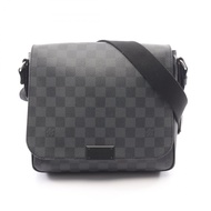 【二手】LOUIS VUITTONDistrict PM 單肩包，Damier Graphite 帆布，N41260，PVC 塗層帆布，皮革，District PM，男士