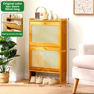 Bamboo Multi-Layer Shoe Cabinet Large Capacity Shoe Rack Narrow seam style Shoe Cabinet Rak Kasut kayu Kabinet 窄缝鞋柜