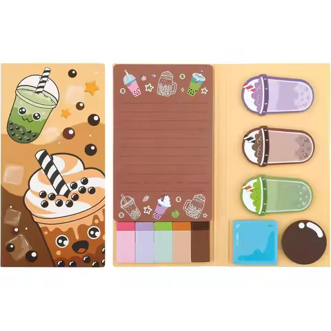 Cute Milk Tea Sweet Beverage Theme Sticky Notes Post It Notes Fun Essentials Gifts For Women Teacher