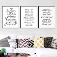 Framed Canvas Painting Poster Bible Verse Quote Home Decor Bible Thank God Religious Quote Poster Li