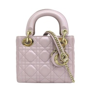 粉色 籐格紋 羊皮 Lady Dior Mini 兩用包 M0505OADU