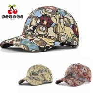 NICESI Cute Bear Baseball Cap, Little Bear Print Bear Print -Teens Caps, Cartoon Cotton Duckbill Cap