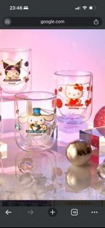 7-1- sanrio 雙層玻璃杯 hello kitty