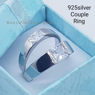 (White)Original 925 silver white stones couple ring/unisex (cincin perak 925)