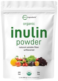 Organic Inulin FOS Powder (Jerusalem Artichoke), 2.2 Pounds (35 Ounce), Quick Water Soluble, Prebiot