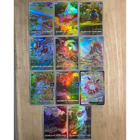 11Pcs/set Pokemon Pocket Diy Sar Cynthia Self-Control Collect Signature Trading Flash Card Anime Ref