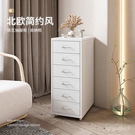 HY/💞Ikea Drawer Storage Cabinet Multi-Layer Gap Cabinet Household Narrow Table Chest of Drawer Iron Bedside Table with L