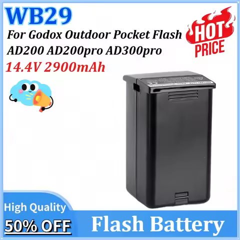 Newly upgraded WB29 14.4V 2900mAh Flash Battery for Godox Outdoor Pocket Flash AD200 AD200pro AD300p
