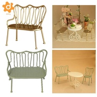 [utruiut0k] Double Miniature Chair Pretend Play Photo Props DIY Accessories Practical