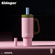 Sidagar 1100ML ความจุขนาดใหญ่ แก้วน้ํา 316 สแตนเลส เคลือบเซรามิก แก้วเก็บอุณหภูมิ ถ้วยน้ํากีฬากลางแจ