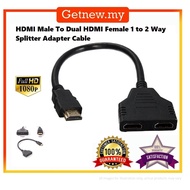 HDMI Male To Dual HDMI Female 1 to 2 Way Splitter Adapter Cable