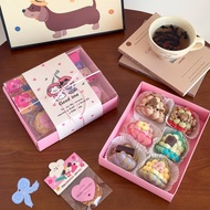 Macaron Packaging Box 2026 Valentine's Day Baking Cake Roll PET Transparent Rectangular Box Packagin