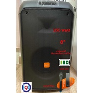 Bluetooth Speaker Party With Wheels BOOM-88 With Wireless Microphone With Remote Control Built-In Ba