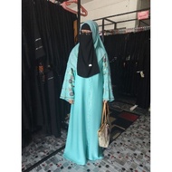 [READY STOCK MALAYSIA] ABAYA HIJAU TURKOIS DARI DUBAI. ABAYA SULAM.