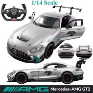 Rastar 1/14 1:14 Mercedes AMG GT2 Race RC Cars with LED Lights Rubber Tires Rear Wing Simulated inte