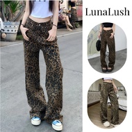 LunaLush Good Quality Shirt Women's Jeans High Waist Straight Cut Two-Tone Tiger Print S-XL 1822-NZ/