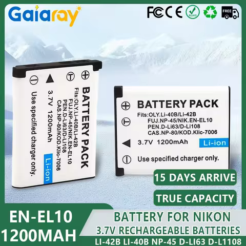 EN-EL10 Li-42B Li-40B NP-45 D-Li63 D-Li108 NP-80 Camera Battery for Nikon for OLYMPUS for FUJIFILM f
