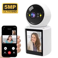 กล้องวงจรปิดสำหรับเด็ก 5MP แบบ WiFi กล้องรักษาความปลอดภัยภายในบ้าน พร้อมระบบติดตามอัตโนมัติ PTZ กล้อ