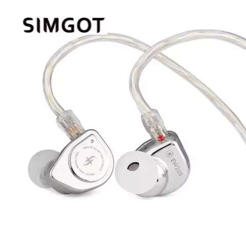 SIMGOT EW200 Headphone HiFi Audio IEM 10mm SCP Diaphragm Dual-Magnetic-Circuit & Dual-Cavity Dynamic