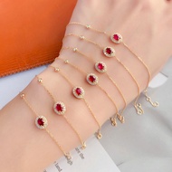 Fashion women's bracelet, gold ruby bracelet, S925 silver bracelet,