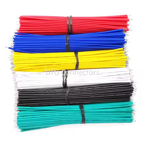 100PCS 6 Colors 26/24/22/20/18AWG jumper soldering wire UL1007 wire connection wire double ended tin