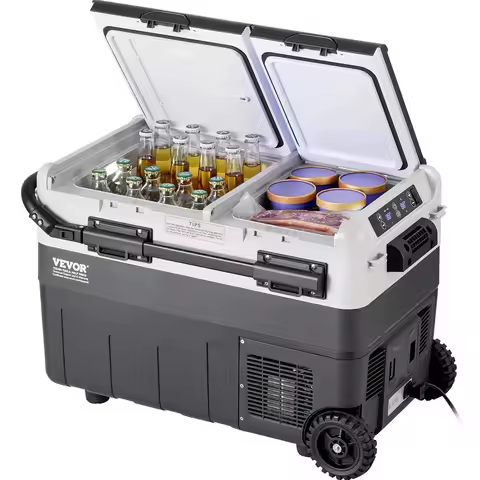SucceBuy 40/50/58L Portable Car Refrigerator 12VoltCar Refrigerator Fridge Dual Zone Portable Freeze