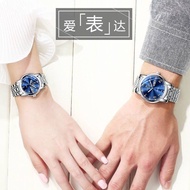 【Ready】🌈 Genuine Swiss automatic watch men's mechanical watch waterproof luminous double calendar men's watch couple watch new