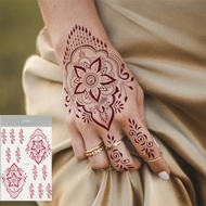 Hand Back India Henna Tattoo Sticker Vermilion Hanna Lace Tattoo Sticker Water Transfer Henna Tattoo