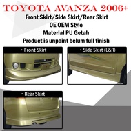 TOYOTA AVANZA 2006 OE MODEL FULLSET FRONT SKIRT/REAR SKIRT(L&amp;R)/REAR SKIRT MATERIAL(PU GETAH)BODYKIT