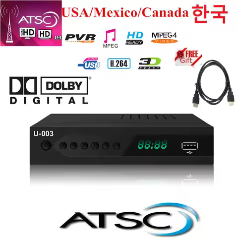 Korea QAM TV ATSC Converter Box With Korea Language Terrestrial HD Digital Receiver Tuner For Korea,