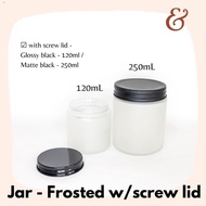 Vases &amp; Vessels✖Glass Jar (Candle Jar) - Frosted with screw lid (120ml / 250ml capacity)