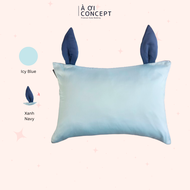 Vỏ Gối Nằm Lụa Tencel 60s Tai Thỏ/Tai Gấu Size 35x50 cm Cho Bé Cao Cấp À Ơi Concept Màu Trơn nhiều